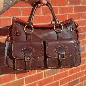 Vintage Dooney and Bourke Florentine Double Pocket Satchel